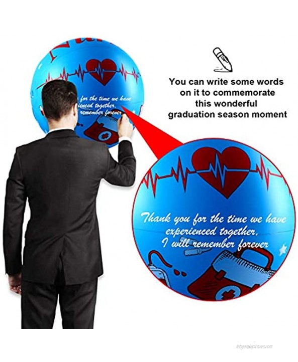 4 Pieces Inflatable Beach Balls for 2021 Nurse Graduation Jumbo Congrats Grad Sign Inflatable Beach Ball Keepsakes to Autograph or Toss for 2021 Nurse Graduation Party Supplies and Party Favors Red