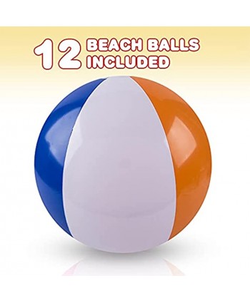 ArtCreativity 16 Inch Beach Balls for Kids Pack of 12 Inflatable Summer Toys for Boys and Girls Decorations for Hawaiian Beach and Pool Party Beach Ball Party Favors