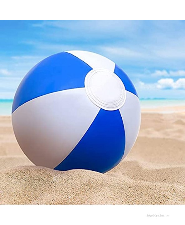 ArtCreativity 16 Inch Blue & White Beach Balls for Kids Pack of 12 Inflatable Summer Toys for Boys and Girls Decorations for Hawaiian Beach and Pool Party Beach Ball Party Favors