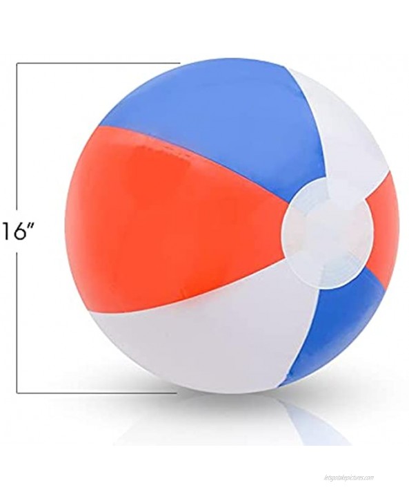 ArtCreativity 16 Inch Patriotic Beach Balls for Kids Pack of 12 Inflatable Summer Toys for Boys and Girls Decorations for Hawaiian Beach and Pool Party Beach Ball Party Favors