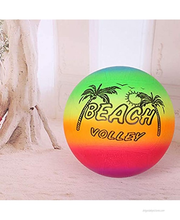 Ayaaa Beach Volleyball Ball Summer Inflatable Beach Ball Rubber Rainbow Beach Volleyball Pool Swim Garden Game Net Children Toy Beach Ball Inflatable Balloon Ball