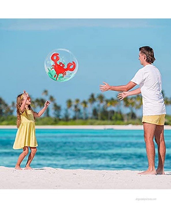 Beach Ball,3D Inflatable Beach Ball for Kids,12 Inch Mini Inflatable Beach Balls for Summer Beach Pool and Party Favor