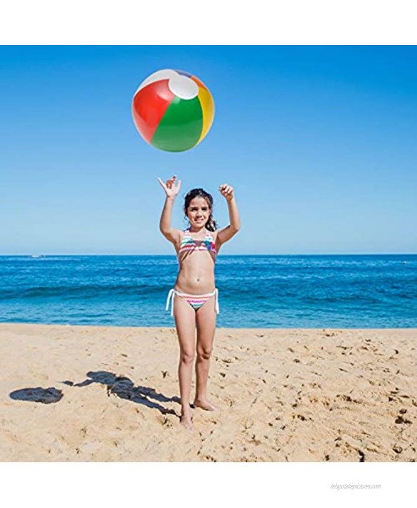 Beach Balls in Bulk Pack of 12 16 Inch Inflatable Rainbow Beach Ball Toys for Kids Dozen Beach Balls for Games Pool Toys Decorations Party Favors by Bedwina