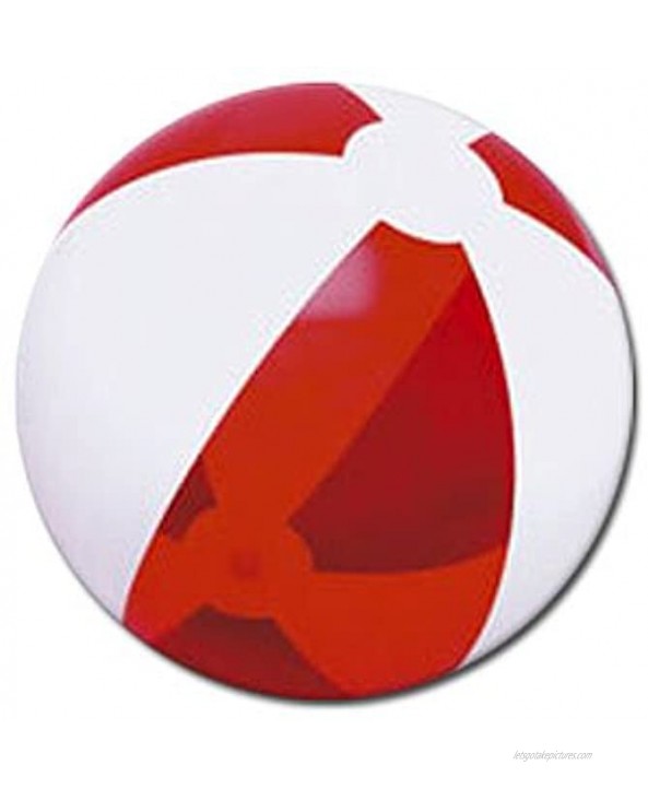 Beachballs 16'' Translucent Red & White Beach Ball
