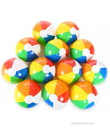 DECORA 12 Inch Inflatable Rainbow Beach Balls for Kids Swimming Pool Water Fun Toys Pack of 6