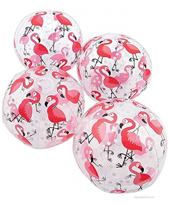 Fun Express Flamingo Print Beach Balls Toys 12 Pieces