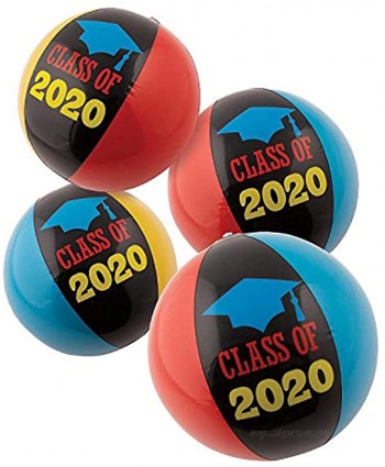 Fun Express Inflatable Class of 2020 Beach Balls 1 Dozen Graduation Party Supplies Party Decorations 11" Inflated