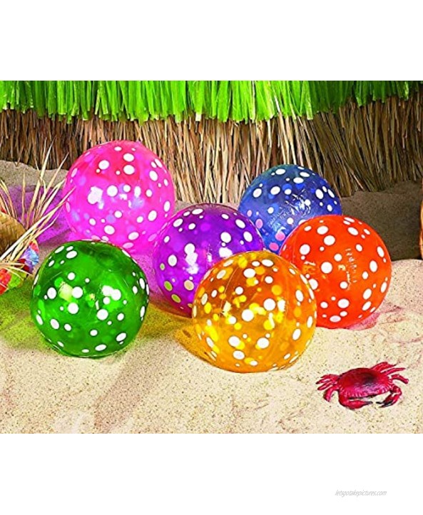 Fun Express Inflatable Polka-Dot Beach Balls 1 Dozen in 6 Colors Pool Party Summer Water Fun and Birthday Parties Bulk Pack for Adults and Children