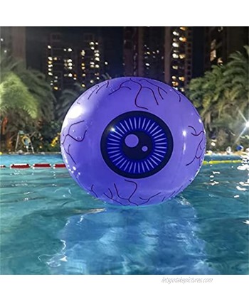 Halloween Inflatable Eyeball LED Beach Ball with Remote 16'' Color Change Floating Pool Light for Halloween Party Supplies Decoration