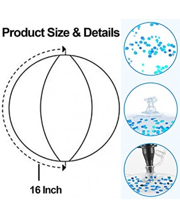 Inflatable Sequin Beach Ball 16 Inch Pool Toys Blue Glitter Inflatable Clear Beach Balls Swimming Pool Water Beach Toys Indoor Outdoor Birthday Party Water Games Summer Party Favors Blue