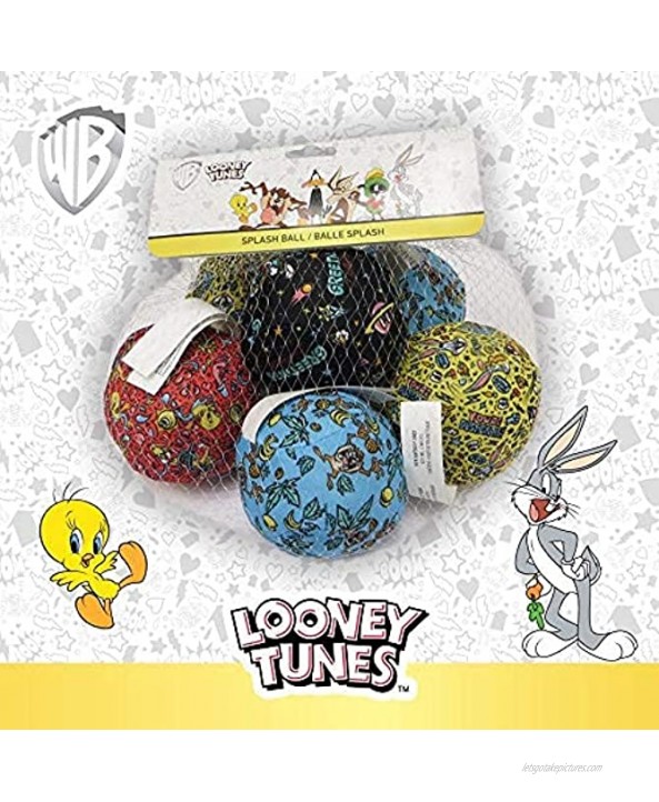 Officially Licensed Looney Tunes Splash Balls Pack of 6 Balls for Pool Summer Beach Soaking Games and Fun Children Party Activities