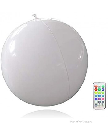 SIENON LED Beach Ball 16” Inflatable Pool Toys Floats with Remote Control 16 Colors Lights and 4 Light Modes LED Pool Ball Light Beach Ball for Pool Beach Party Home Patio Pool Party Decorations