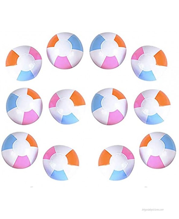 Stripped Beach Balls Inflatables for Swimming Pool Party Birthday Parties Summer Fun Toy 12-Pack