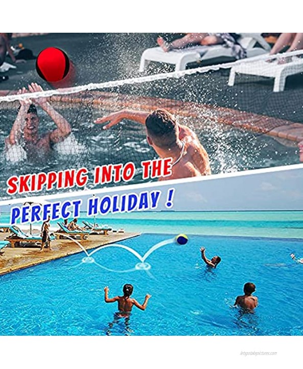 Water Skipping Ball Summer Beach Ball 2-Pack Water Bouncing Balls Grip Ball for Beach Swimming Pool River Lake