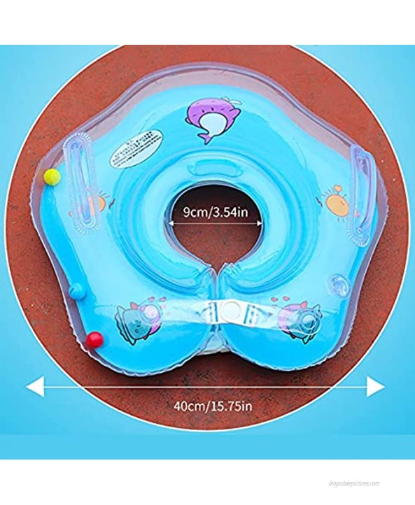 Baby Neck Float Kids Swimming Float Ring Inflatable Neck Pool Floats with Bottom Babies Neck Float Inflatable Ring for Bathtub