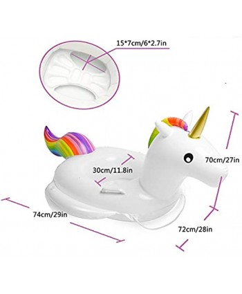 Baby Pool Float Unicorn Toddlers Floaties Infant Inflatable Swimming Ring with Handles for Kids Aged 1-6 Years