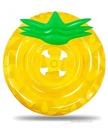 Baby Swimming Float Inflatable Baby Pool Floats with Safety Seat Double Airbag Swim Rings for Infant Toddlers Baby Floats for Pool Baby Swim Pool Float Pineapple Baby Floatie for Toddler 8-36 Months