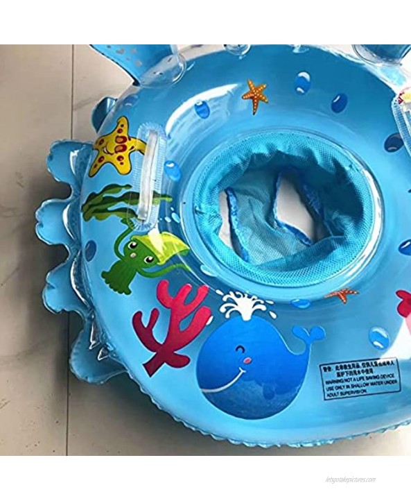 Baby Swimming Ring Floats with Safety Seat Double Airbag Swim Rings for Babies Kids Swimming Float Baby Floats for Pool Swim Training Aid Kids PVC Pool Floats for Toddlers