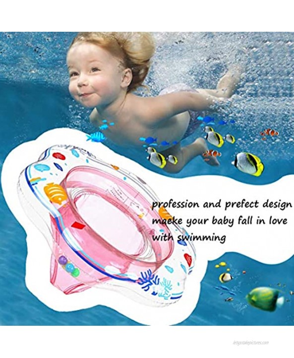 Baby Swimming Ring Floats with Safety Seat Double Baby Airbags Floating PVC Inflatable Baby Swim Float Seat Swimming Ring Pool Floats for Toddlers of 6-18 Months