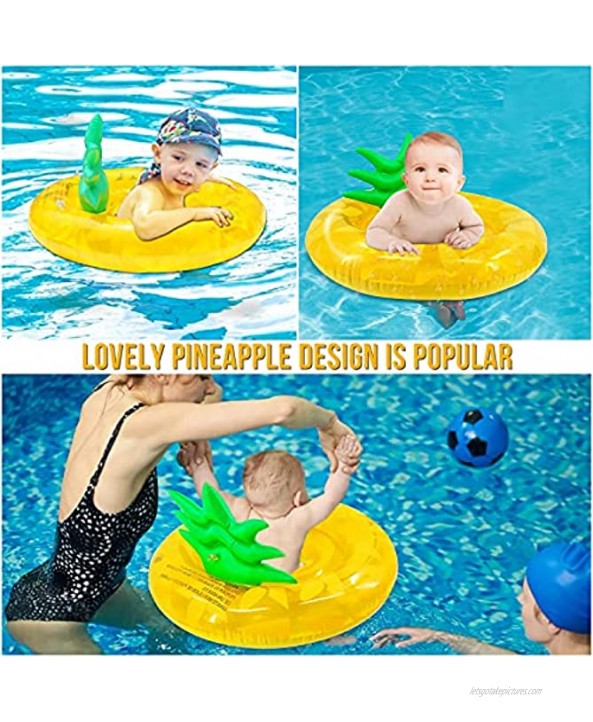 Baby Swimming Ring Pool Float with Safety Seat Pineapple Baby Swim Ring for Infant Kids Inflatable Swim Float Baby Floats for Pool Baby Pool Float for Toddler 8-36 Months Summer Outdoor Water Bath Toy