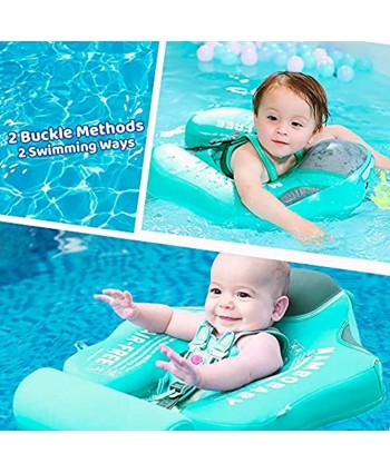 JOYOOSS Mambobaby Baby Swimming Pool Float with UPF 50+ UV Sun Canopy Add Tail Infant Pool Float Swimming Trainer Non-Inflatable Waist Swim Ring for Baby Toddler