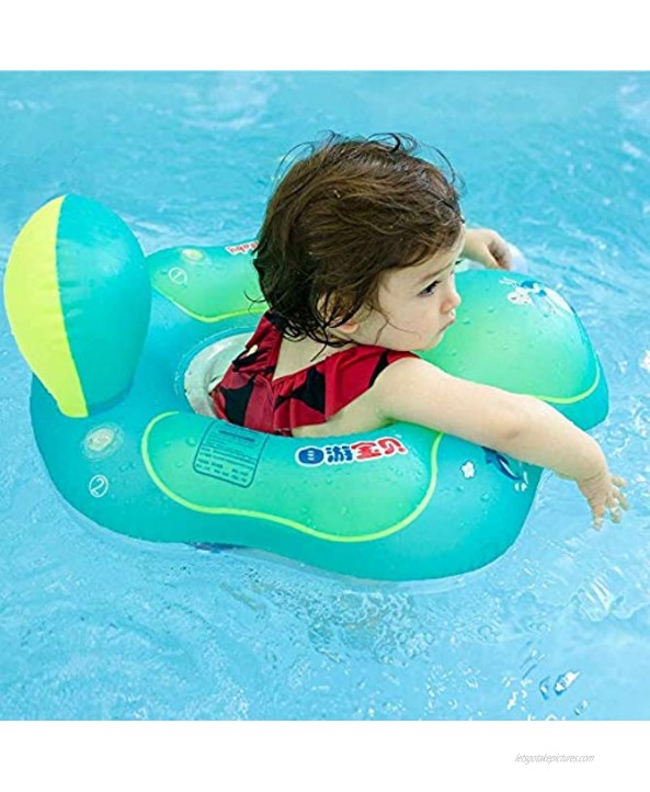 Myir JUN Baby Float Inflatable Baby Pool Float Toddler Swimming Float Ring Children Waist Swim Baby Swimming Ring Kids Swim Trainer with Inflator Pump