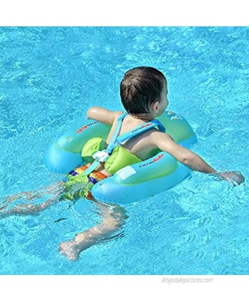 New Upgraded Swimbobo Baby Swimming Float Kids Inflatable Swim Ring with Safety Support Bottom Swimming Pool Accessories for 3-36 Months Blue L