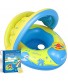 Peradix Baby Water Pool Float with Canopy Sunshade Roof for Infants Inflatable Swimming Ring Boat for Pool Water Fun Outdoor Activity