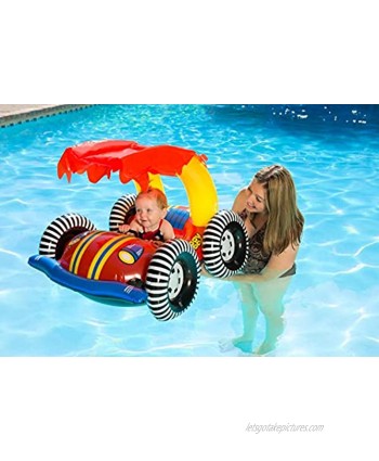 Poolmaster 81549 Learn-to-Swim Swimming Pool Float Baby Rider with Sun Protection Buggy