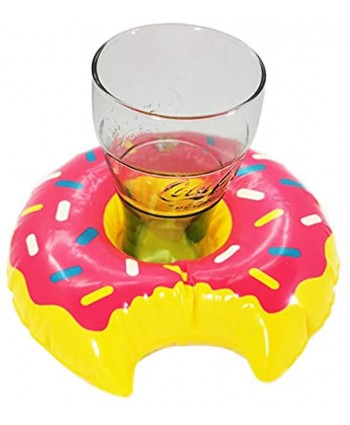 SUKRAGRAHA Inflatable Drink Holder Coaster Cup Floats Great for Pool Party and Special Events 3pc Donut