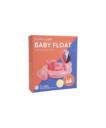 Sunnylife Kids Inflatable Pool or Beach Floating Seat Raft for Baby or Infants Flamingo Pink