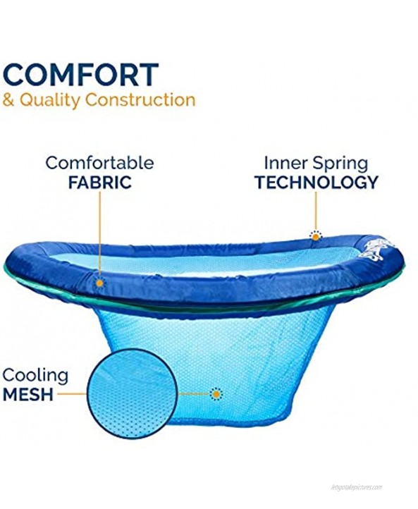 SwimWays Spring Float Papasan Pool Lounge Chair with Hyper-Flate Valve Blue