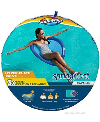 SwimWays Spring Float Papasan Pool Lounge Chair with Hyper-Flate Valve Blue