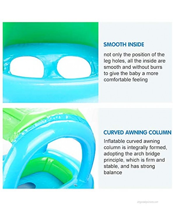 TekkPerry Pool Floats for Kids Baby Baby Swimming Float Ring with Canopy Car Shaped Inflatable Swim Float Boat for Infant Toddler