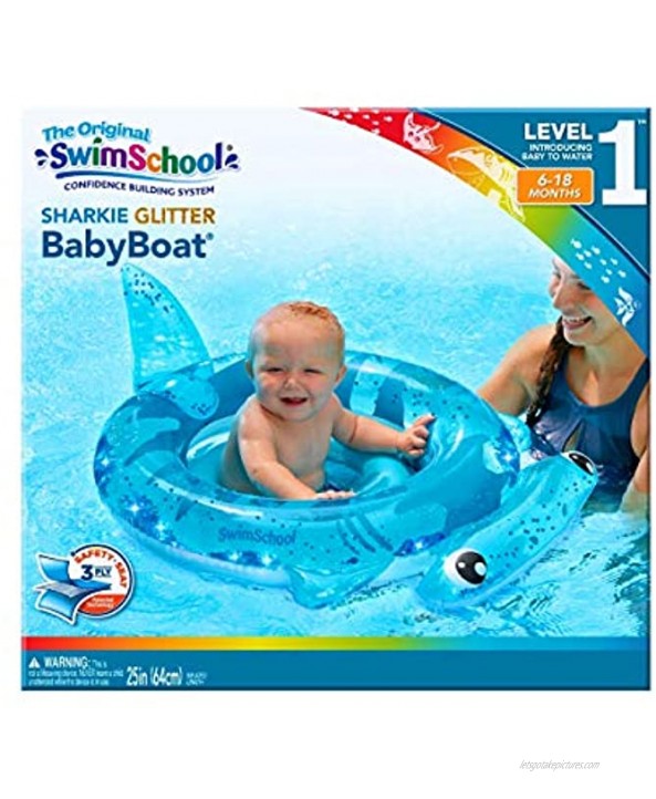 The Original Swim School Sharkie Glitter Baby Boat Sharkie Kids 6-18 Months