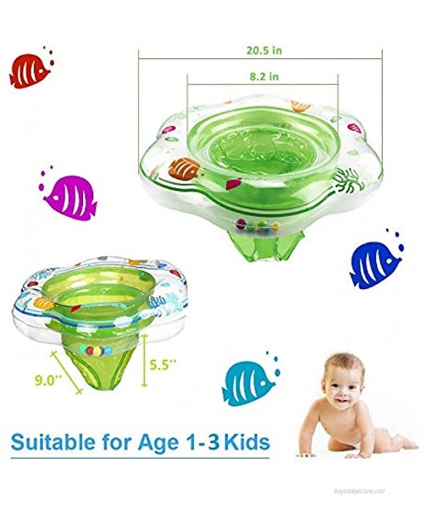 Toylin Baby Swim Float Ring with Safety Seat Double Airbag Swim Rings for Babies Swimming Float Baby Floats for Pool Swim Aid Kids PVC Pool Floats for Toddlers of 6-12 Months