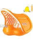 WIOR Baby Pool Float with Canopy Sunshade Inflatable Swimming Pool Float Ring with Removable Tail to Avoid Flipping Over Pool Accessories Toys for Kids Infants Toddlers Aged 6-30 Months Orange