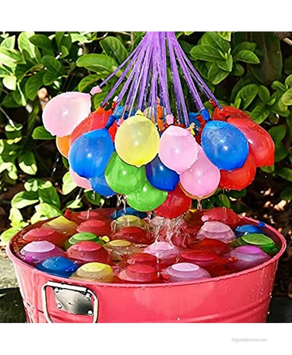 444 Water Balloons Quick Fill Self Sealing for Kids,Reusable Water Balloon Bulk Rapid Fill Fight Latex Biodegradable Quick Fill O Balloons Party Game Swimming Pool Summer Family Outdoor Easy Toys