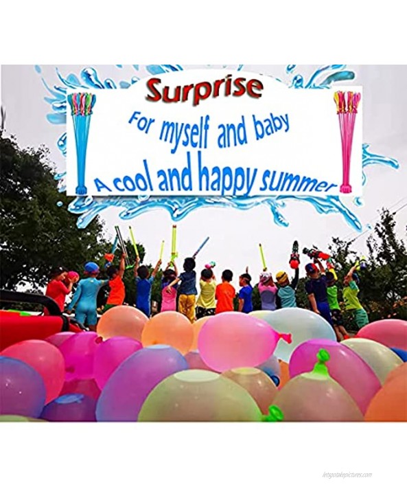 444 Water Balloons Quick Fill Self Sealing for Kids,Reusable Water Balloon Bulk Rapid Fill Fight Latex Biodegradable Quick Fill O Balloons Party Game Swimming Pool Summer Family Outdoor Easy Toys