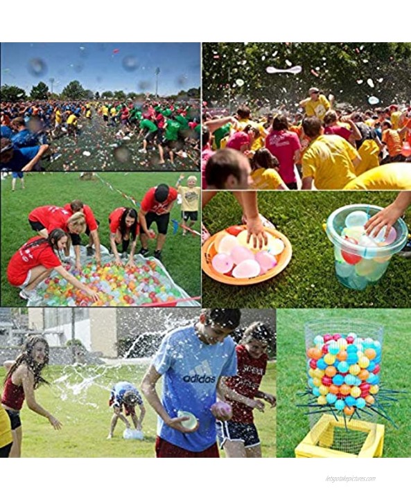 500 Pack Water Balloons with Quick Refill Kits Eco-Friendly Latex Water Bomb Balloons for Kids and Adults Water Fight Games Swimming Pool Outdoor Party Summer Splash Fun
