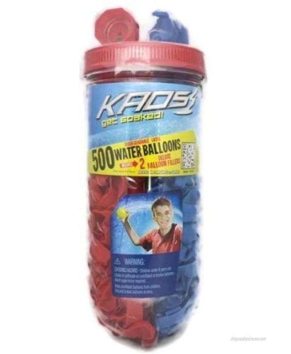 500ct Water Splashers Water Bombs Team Tubes Balloons RED and BLUE Biodegradable