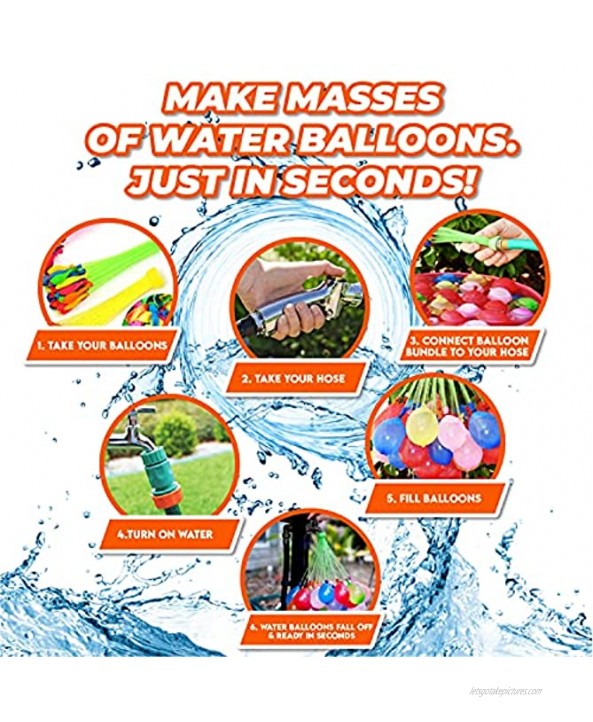 555 PCS AQUAZA Water Balloons Self Filling Water Balloons Balloon Fight- Water Balloons Games Water Balloon Easy Fill- Water Fun For Kids Games Ideal For Birthday Parties Beach & Water Games