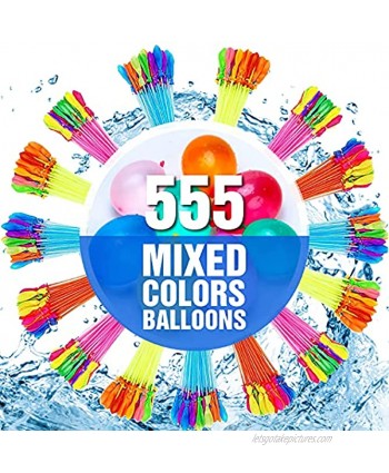 555 PCS Rapid-Fill Water Balloons AQUAZA Water Balloons Water Balloons Easy Fill Water Balloons Biodegradable Water Balloons Bullk Water Balloons for Kids Party Games for Swimming Pool