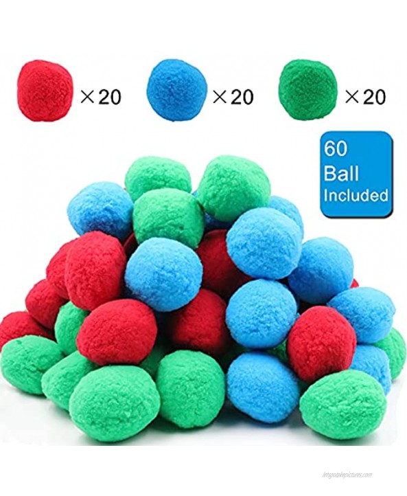 60 Reusable Water Balls- Highly Absorbent Cotton Splash Soaker Bomb Ball for Kids Teens Adults Summer Fun Pool Toys Outside Water Toys Kids Outdoor Toys Pool Games