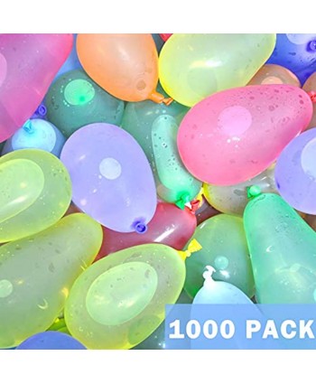 Acerich 1000 Pack Water Balloons with Refill Kits Latex Later Bomb Balloons Splash Fun Summer Outdoor Party Supplies for Kids and Adults