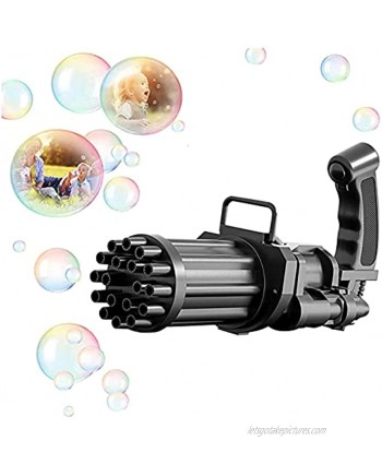 Gatling Bubble Machine Gatling Electric Bubble Gun 18-Hole Automatic Bubble Maker Machine Kids Bubble Gun Outdoor Toys for Boys and Girls