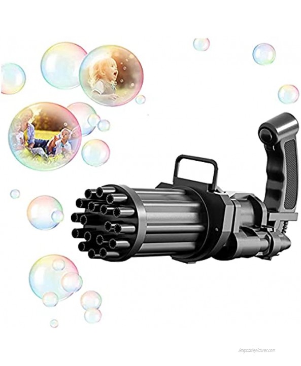 Gatling Bubble Machine Gatling Electric Bubble Gun 18-Hole Automatic Bubble Maker Machine Kids Bubble Gun Outdoor Toys for Boys and Girls