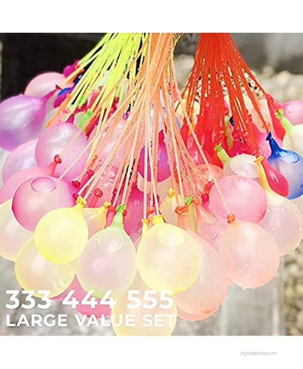 GUNDHIS Water Balloons 333 444 555pcs Biodegradable Quick Fill Self Sealing Outdoor Summer Pool Party Fight Balloon Game for Kids and Adults 555pcs Rainbow