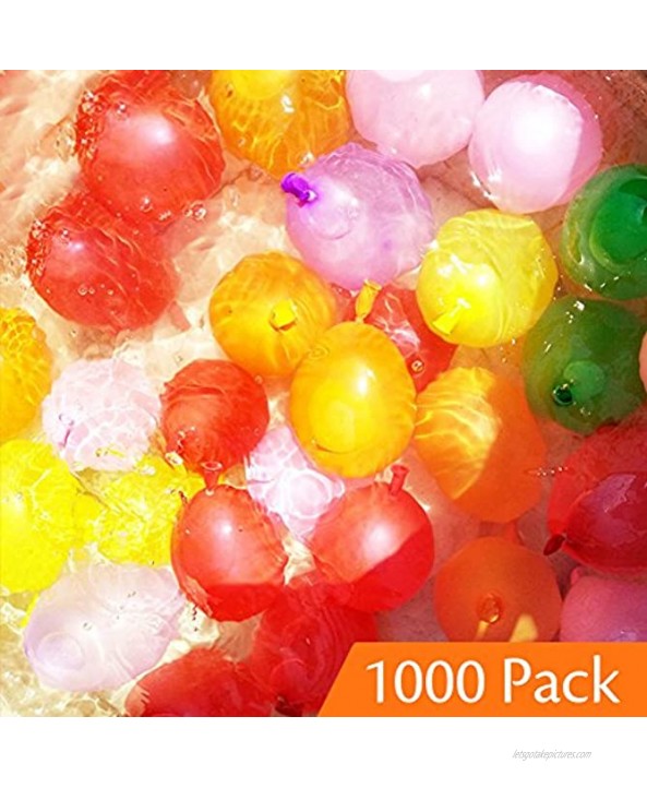 Hibery 1000 Pack Water Balloons Latex Small Balloons Assorted Colors Water ballons with Refill Kits for Fight Games Pool Party Splash Fun for Kids & Adults