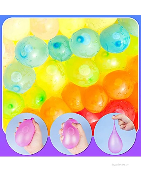 NiToy 555PCS Water Balloons Bulk Biodegradable Latex Rapid-Fill Assorted Colors with Refill Hose Nozzle for Kids & Adults Outdoor Water Toy Easy Fill Quick Summer Party Game Swimming Pool Splash Fun